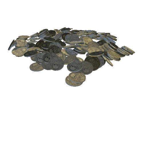 Pile of coins_lowpoly_normals